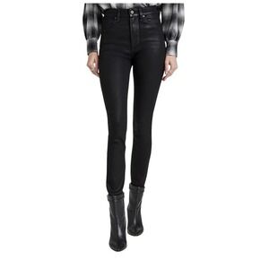 PAIGE Women's Size 23 Cheeky High Rise Skinny in‎ Black Fog Luke Coating NWOT